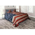 thumbnail image 1 of Ambesonne Retro Quilted Coverlet 3 Pcs, Independence Day Wall, Queen Size, Red Blue Tan, 1 of 2