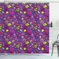 thumbnail image 1 of Ambesonne Retro Shower Curtain, 90s Cartoon Design Pattern, 69"Wx75"L, Multicolor, 1 of 3