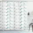 thumbnail image 1 of Ambesonne Retro Shower Curtain, Arrow Pattern Horizontal, 69"Wx70"L, Grey Teal White, 1 of 4
