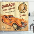 thumbnail image 1 of Ambesonne Retro Shower Curtain, Engine and Mechanic Sign, 69"Wx84"L, Orange Cream Red, 1 of 5