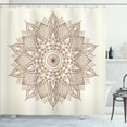 thumbnail image 1 of Ambesonne Retro Shower Curtain, Flower Lace, 69"Wx84"L, Brown and Ivory, 1 of 4