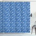 thumbnail image 1 of Ambesonne Retro Shower Curtain, Heart Circle Flower Shapes, 69"Wx84"L, Azure Blue and White, 1 of 4