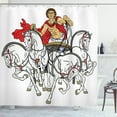 thumbnail image 1 of Ambesonne Retro Shower Curtain, Hellenic Man Chariot, 69"Wx75"L, Multicolor, 1 of 3