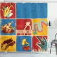 thumbnail image 1 of Ambesonne Retro Shower Curtain, Music Jazz Grunge Boho, 69"Wx70"L, Multicolor, 1 of 5