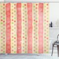 thumbnail image 1 of Ambesonne Retro Shower Curtain, Nostalgic Stripes Dots, 69"Wx75"L, Pale Yellow Coral, 1 of 3
