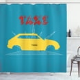 thumbnail image 1 of Ambesonne Retro Shower Curtain, Old Cab Grunge Typography, 69"Wx75"L, Petrol Blue and Yellow, 1 of 3