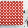 thumbnail image 1 of Ambesonne Retro Shower Curtain, Polka Dots Circular Forms, 69"Wx70"L, Vermilion, 1 of 3