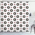 thumbnail image 1 of Ambesonne Retro Shower Curtain, Star-Like Motifs Pattern Art, 69"Wx75"L, Dark Brown White and Burgundy, 1 of 4