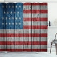 thumbnail image 1 of Ambesonne Retro Shower Curtain, Worn Style American Flag, 69"Wx70"L, Blue Red Pale Grey, 1 of 5
