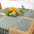 thumbnail image 1 of Ambesonne Retro Table Runner & Placemats, Simplistic Oval Shapes, Placemat 4 pcs + Runner 16"x72", Turquoise Brown Ivory, 1 of 2