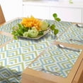thumbnail image 1 of Ambesonne Retro Table Runner & Placemats, Striped Halved Rhombus Motif, Placemat 4 pcs + Runner 16"x90", Seafoam Avocado Green, 1 of 2