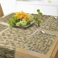thumbnail image 1 of Ambesonne Retro Table Runner & Placemats, Village Town Houses Roofs, Placemat 4 pcs + Runner 16"x90", Reseda Green Sand Brown, 1 of 2
