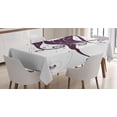 thumbnail image 1 of Ambesonne Retro Tablecloth Rectangular Table Cover, Abstract Fantasy Portrait, 60"x84", Eggplant and White, 1 of 4