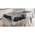 thumbnail image 1 of Ambesonne Retro Tablecloth Rectangular Table Cover, Auguste Vitu Monument, 52"x70", Black and White, 1 of 4