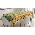 thumbnail image 1 of Ambesonne Retro Tablecloth Rectangular Table Cover, Checkered Square Wall, 52"x70", Multicolor, 1 of 4