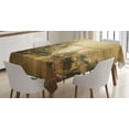thumbnail image 1 of Ambesonne Retro Tablecloth Rectangular Table Cover, City Street View, 52"x70", Sand Brown, 1 of 3