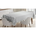 thumbnail image 1 of Ambesonne Retro Tablecloth Rectangular Table Cover, Classical Bridal Floral Motif, 60"x84", White and Grey, 1 of 4