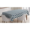 thumbnail image 1 of Ambesonne Retro Tablecloth Rectangular Table Cover, Cubes Squares 3D Style, 52"x70", Blue Pale Blue White, 1 of 4