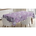 thumbnail image 1 of Ambesonne Retro Tablecloth Rectangular Table Cover, Digital Floral Design, 60"x84", Lilac and Lavender, 1 of 3