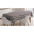 thumbnail image 1 of Ambesonne Retro Tablecloth Rectangular Table Cover, Hexagon Rhombus Dots Forms, 52"x70", Pale Yellow Cadet Blue, 1 of 3