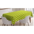 thumbnail image 1 of Ambesonne Retro Tablecloth Rectangular Table Cover, Lime Vintage Polka Dots, 60"x84", Lime Green and White, 1 of 4