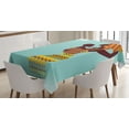 thumbnail image 1 of Ambesonne Retro Tablecloth Rectangular Table Cover, Mother, 52"x70", Turquoise Marigold, 1 of 4