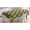thumbnail image 1 of Ambesonne Retro Tablecloth Rectangular Table Cover, Orange and Green Circles, 52"x70", Yellow Green Orange, 1 of 4