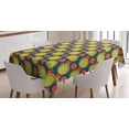 thumbnail image 1 of Ambesonne Retro Tablecloth Rectangular Table Cover, Orange and Green Circles, 60"x84", Yellow Green Orange, 1 of 4