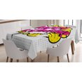 thumbnail image 1 of Ambesonne Retro Tablecloth Rectangular Table Cover, Pop Art Greeting Dots, 60"x90", Multicolor, 1 of 4