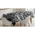 thumbnail image 1 of Ambesonne Retro Tablecloth Rectangular Table Cover, Rock Music Poster Image, 60"x84", Beige and Black, 1 of 4