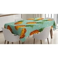 thumbnail image 1 of Ambesonne Retro Tablecloth Rectangular Table Cover, Vintage Beach Summer, 60"x84", Olive Green Seafoam, 1 of 4