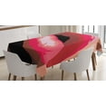 thumbnail image 1 of Ambesonne Retro Tablecloth Rectangular Table Cover, Woman Red Lips Charming Mouth, 60"x84", Coral and Tan, 1 of 3