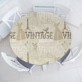 thumbnail image 1 of Ambesonne Retro Themed Fitted Round Tablecloth, Vintage Victorian Vibe, 45"- 56" Diameter, Dark Mustard Eggshell, 1 of 5