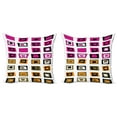 thumbnail image 1 of Ambesonne Retro Throw Pillow Cover 2 Pack, Abstract Squares 60s, 24", Multicolor, 1 of 2
