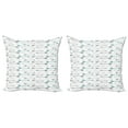 thumbnail image 1 of Ambesonne Retro Throw Pillow Cover 2 Pack, Arrow Pattern Horizontal, 16", Grey Teal White, 1 of 6
