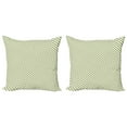 thumbnail image 1 of Ambesonne Retro Throw Pillow Cover 2 Pack, Bias Green Stripes, 18", Jade Green and Cream, 1 of 2