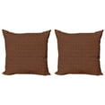 thumbnail image 1 of Ambesonne Retro Throw Pillow Cover 2 Pack, Brown Toned Geometric Tile, 20", Multicolor, 1 of 2