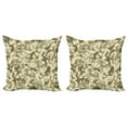 thumbnail image 1 of Ambesonne Retro Throw Pillow Cover 2 Pack, Camouflage Survival Theme, 18", Pale Green Army Green, 1 of 7