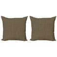 thumbnail image 1 of Ambesonne Retro Throw Pillow Cover 2 Pack, Checkered Floral, 16", Multicolor, 1 of 2