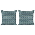 thumbnail image 1 of Ambesonne Retro Throw Pillow Cover 2 Pack, Chevron Effects, 20", Earth Yellow Petrol Blue, 1 of 2
