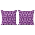 thumbnail image 1 of Ambesonne Retro Throw Pillow Cover 2 Pack, Circles and Squares Urban, 16", Lilac Purple, 1 of 2