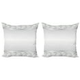 thumbnail image 1 of Ambesonne Retro Throw Pillow Cover 2 Pack, Classical Bridal Floral Motif, 24", White and Grey, 1 of 7