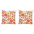 thumbnail image 1 of Ambesonne Retro Throw Pillow Cover 2 Pack, Colored Art Dated Style, 18", Mint Green Orange Red, 1 of 7