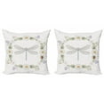 thumbnail image 1 of Ambesonne Retro Throw Pillow Cover 2 Pack, Farm Life Theme Dragonfly, 20", Lilac Green, 1 of 2