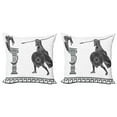thumbnail image 1 of Ambesonne Retro Throw Pillow Cover 2 Pack, Hero and Dragon Myth, 20", Grey Charcoal Grey White, 1 of 5