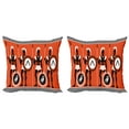 thumbnail image 1 of Ambesonne Retro Throw Pillow Cover 2 Pack, Historical, 16", Orange Black White, 1 of 7