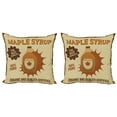 thumbnail image 1 of Ambesonne Retro Throw Pillow Cover 2 Pack, Maple Syrup with Stripes, 24", Pale Brown Beige, 1 of 2