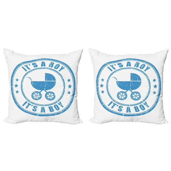 Ambesonne Retro Throw Pillow Cover 2 Pack, Old Fashioned Circles Wheels, 18", Violet Blue