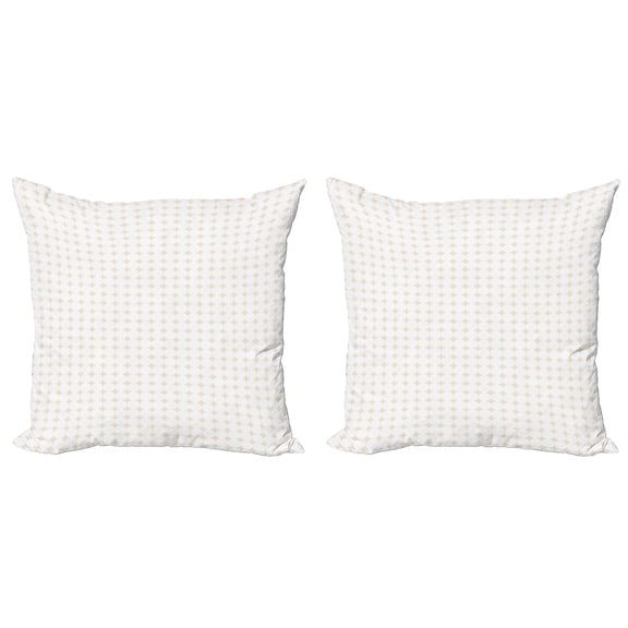Ambesonne Retro Throw Pillow Cover 2 Pack, Pastel Simple Shapes, 20", Champagne White