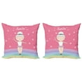 thumbnail image 1 of Ambesonne Retro Throw Pillow Cover 2 Pack, Pique Turn Ballet, 16", Multicolor, 1 of 2